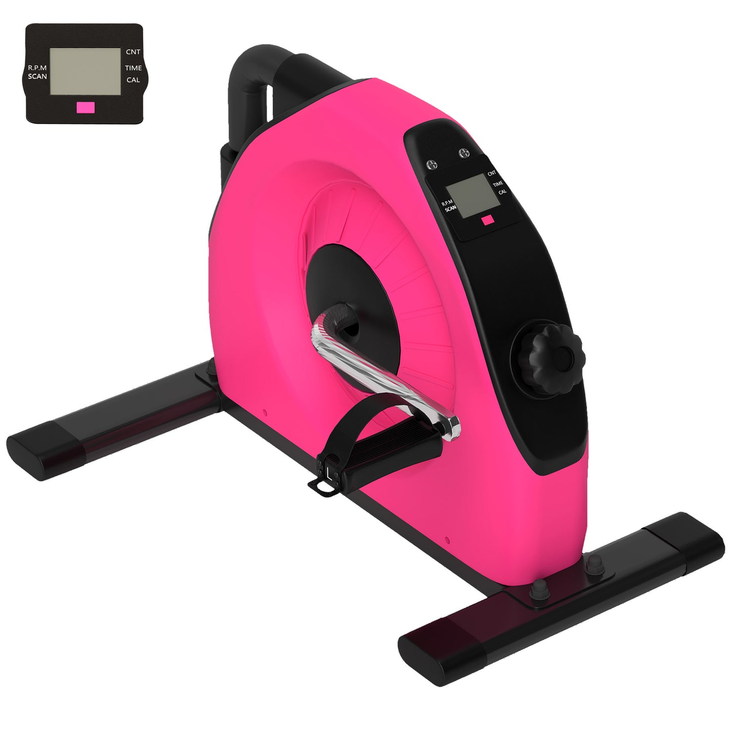 SPORTNOW Mini Exercise Bike, Portable Pedal Exerciser With LCD Display For Legs, Arms, Rehabilitation, Therapy, Pink