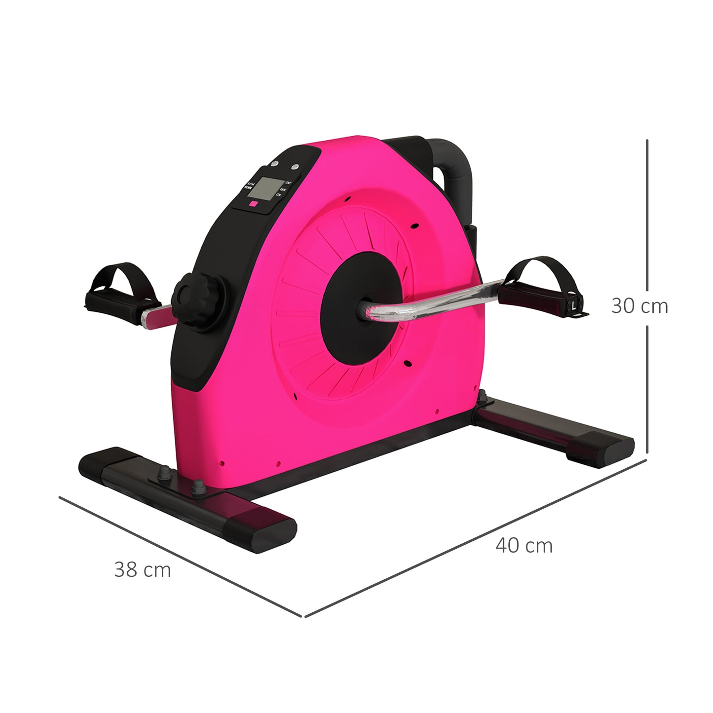 SPORTNOW Mini Exercise Bike, Portable Pedal Exerciser With LCD Display For Legs, Arms, Rehabilitation, Therapy, Pink