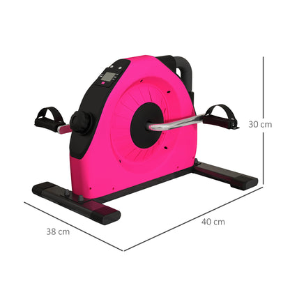 SPORTNOW Mini Exercise Bike, Portable Pedal Exerciser With LCD Display For Legs, Arms, Rehabilitation, Therapy, Pink