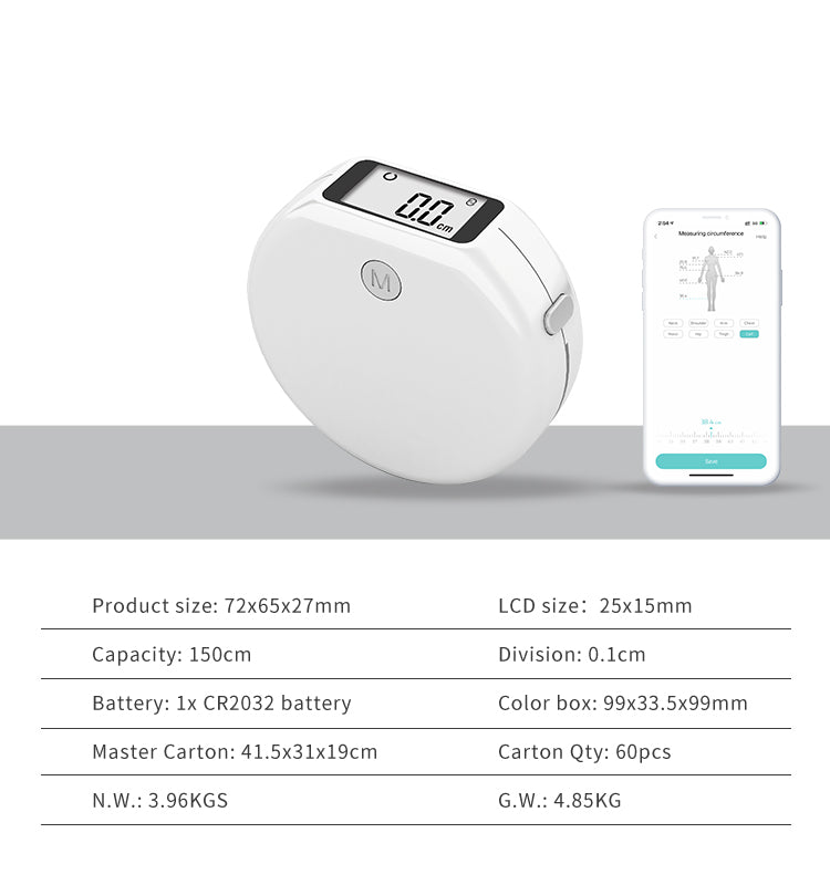 Smart Bluetooth Tape Measure For Home Slimming Soft Ruler For Bust Measurement