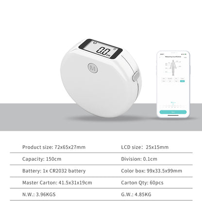 Smart Bluetooth Tape Measure For Home Slimming Soft Ruler For Bust Measurement